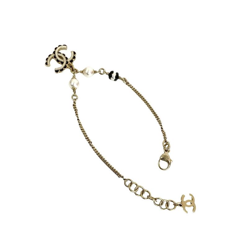 Chanel Coco Mark Pearl Motif Silver Plated Chain 24CB