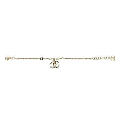Chanel Coco Mark Pearl Motif Silver Plated Chain 24CB