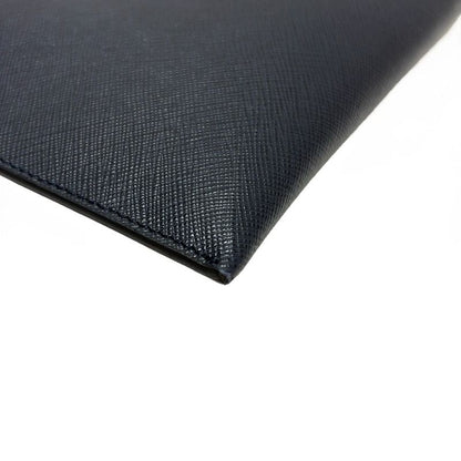 Prada Clutch Bag - Dark Navy And Orange Shape Stamped Leather