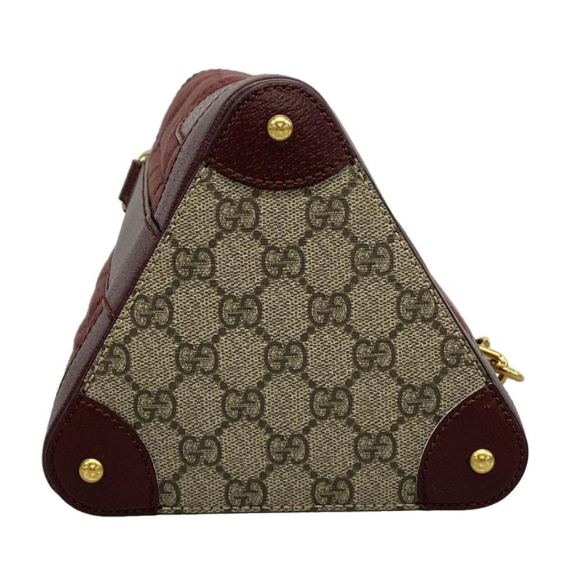 Gucci Handbag Double G Mini Crossbody Bag 752583 Bordeaux Leather