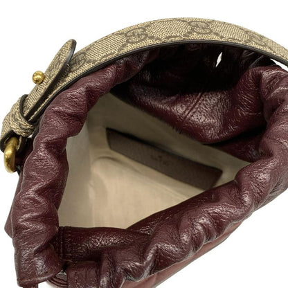 Gucci Handbag Double G Mini Crossbody Bag 752583 Bordeaux Leather
