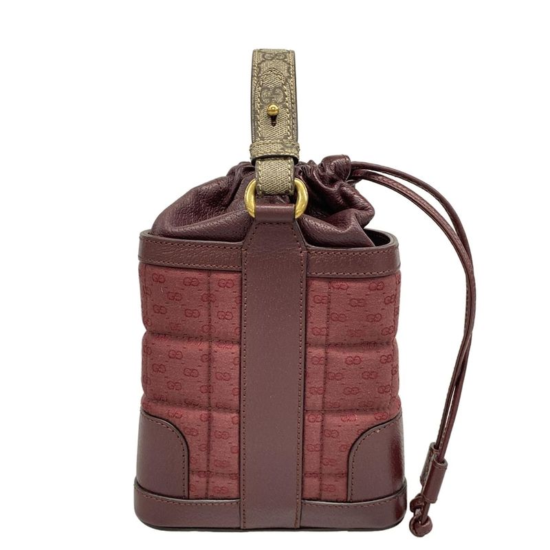 Gucci Handbag Double G Mini Crossbody Bag 752583 Bordeaux Leather