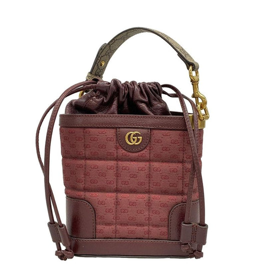 Gucci Handbag Double G Mini Crossbody Bag 752583 Bordeaux Leather