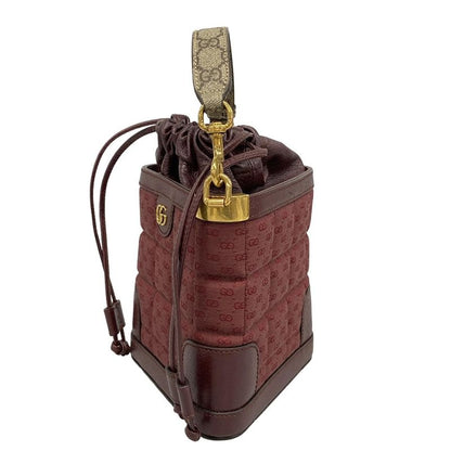 Gucci Handbag Double G Mini Crossbody Bag 752583 Bordeaux Leather