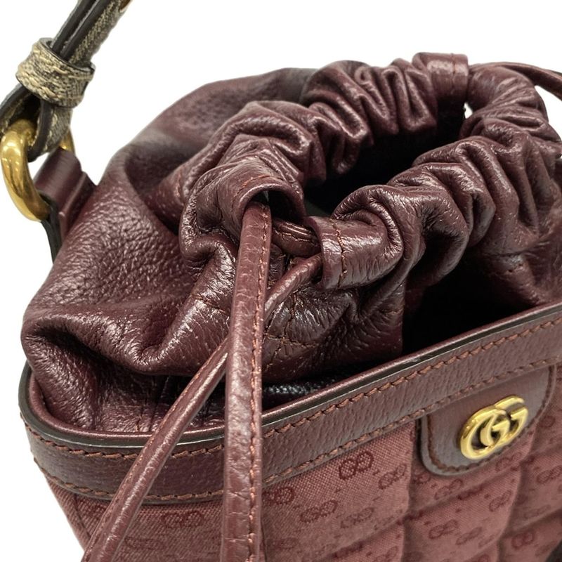 Gucci Handbag Double G Mini Crossbody Bag 752583 Bordeaux Leather