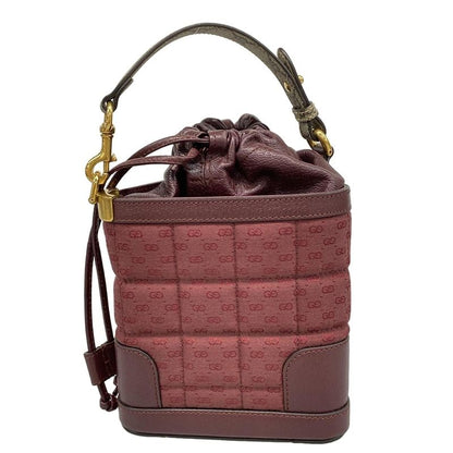 Gucci Handbag Double G Mini Crossbody Bag 752583 Bordeaux Leather
