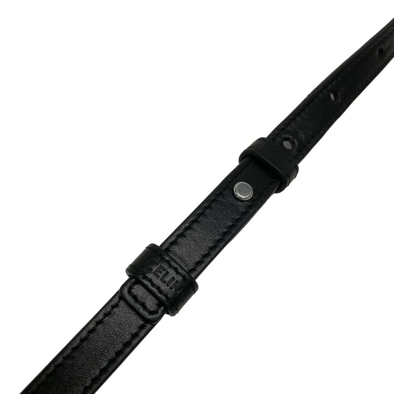 Celine Shoulder Bag Horizontal Pouch With Black And Silver Strap Detachable