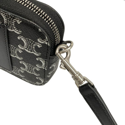 Celine Shoulder Bag Horizontal Pouch With Black And Silver Strap Detachable