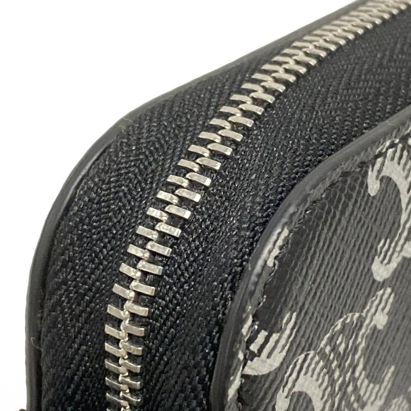 Celine Shoulder Bag Horizontal Pouch With Black And Silver Strap Detachable