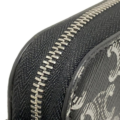 Celine Shoulder Bag Horizontal Pouch With Black And Silver Strap Detachable