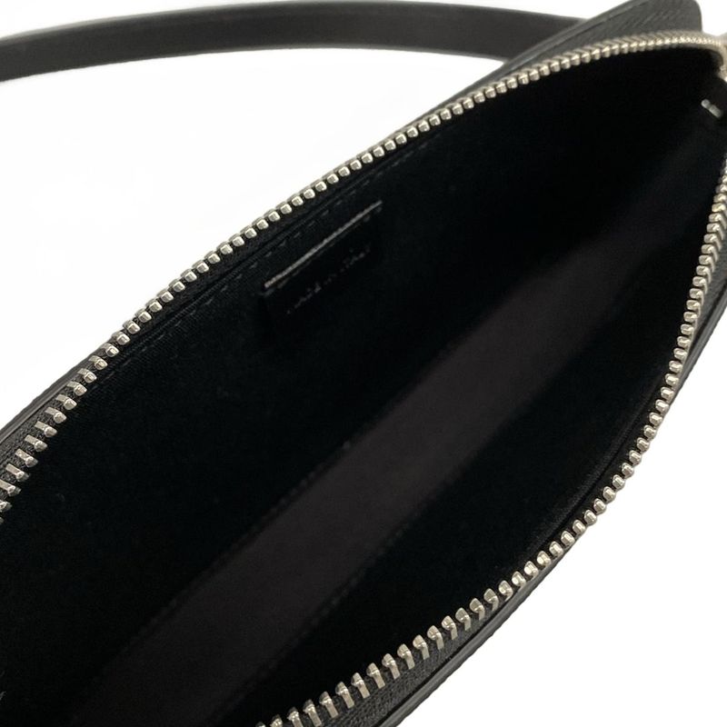 Celine Shoulder Bag Horizontal Pouch With Black And Silver Strap Detachable