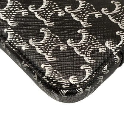 Celine Shoulder Bag Horizontal Pouch With Black And Silver Strap Detachable