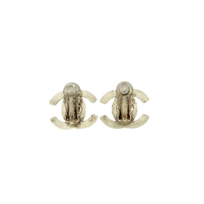 Chanel Vintage Coco Mark Turnlock Motif Plated Earrings Accessory 95A