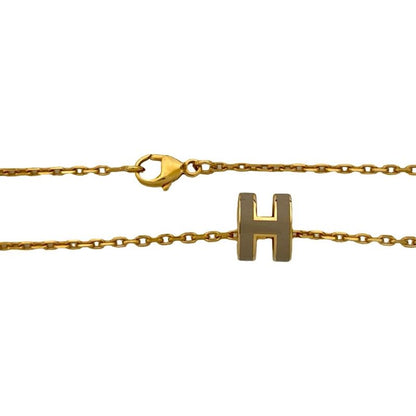 Hermes Mini Pop Ash H Motif GP Chain Necklace Pendant Accessory