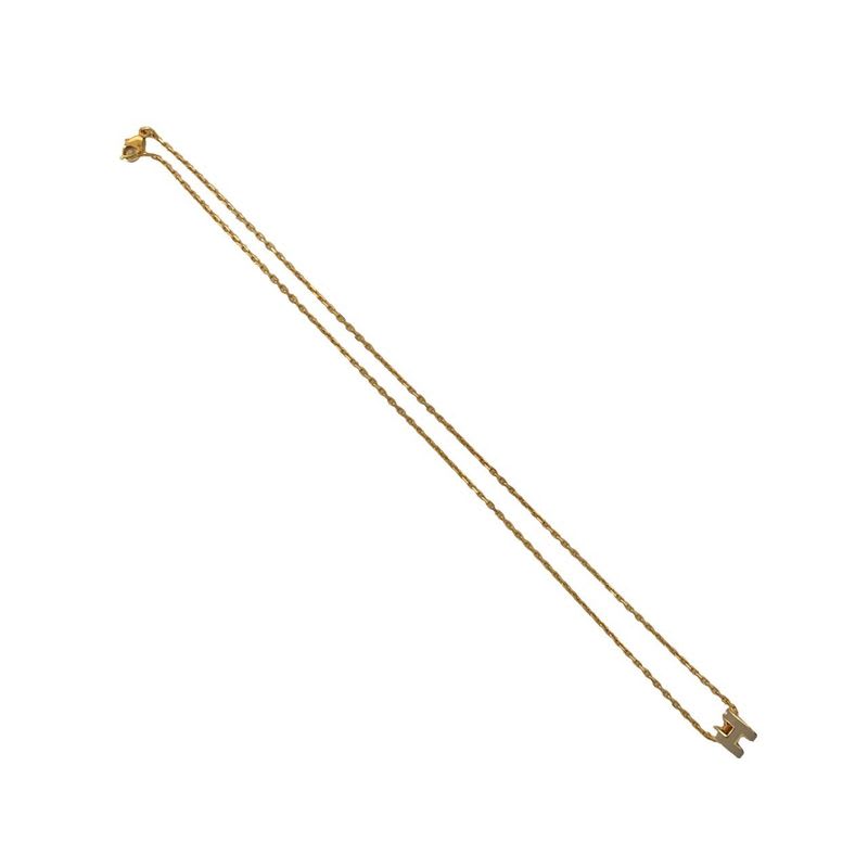 Hermes Mini Pop Ash H Motif GP Chain Necklace Pendant Accessory