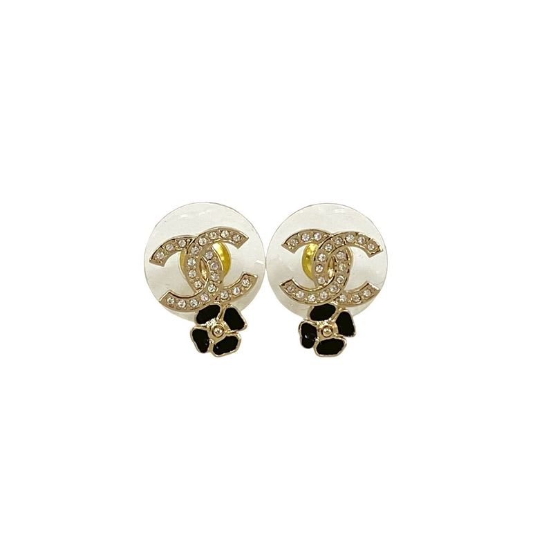 Chanel Coco Mark Motif GP Rhinestone Earrings Accessories 25IP