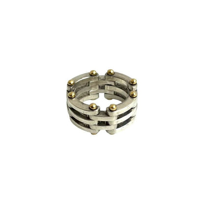 Tiffany & Co Gate Ring Silver 925 18K Gold No 7