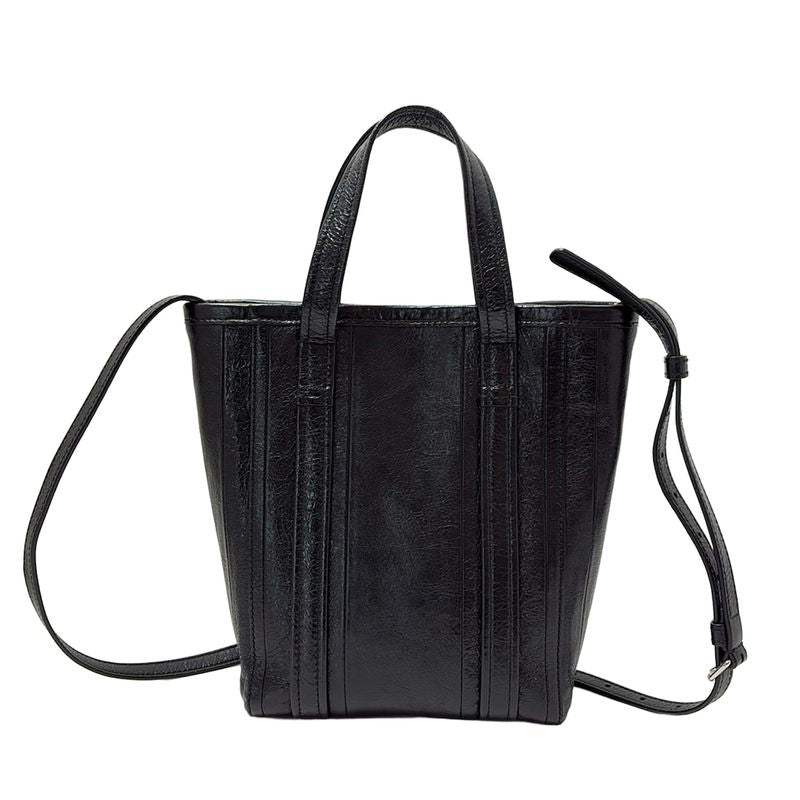 Balenciaga Tote Bag Balbes Shopper S 672983 Black Leather