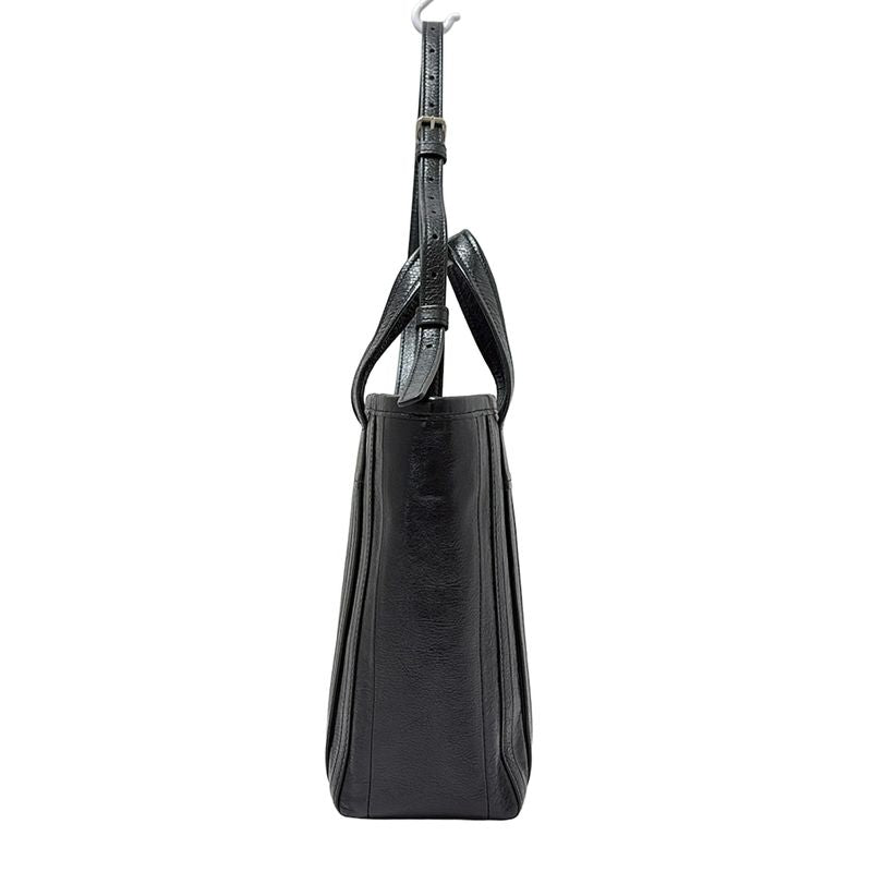 Balenciaga Tote Bag Balbes Shopper S 672983 Black Leather