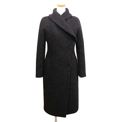 Gucci Long Coat Wool Mohair Alpaca Nylon Black Slim Women's 36
