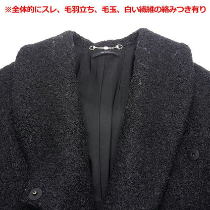 Gucci Long Coat Wool Mohair Alpaca Nylon Black Slim Women's 36