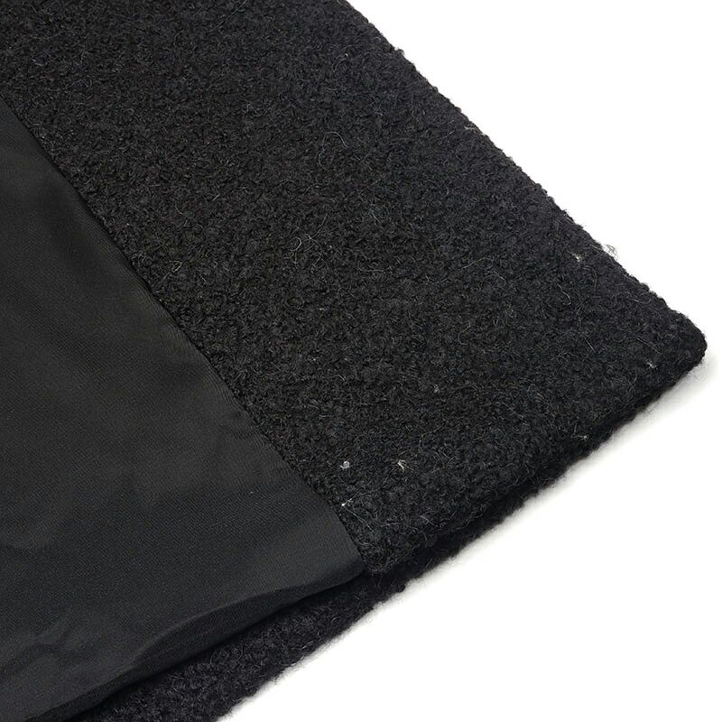 Gucci Long Coat Wool Mohair Alpaca Nylon Black Slim Women's 36