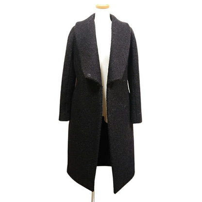 Gucci Long Coat Wool Mohair Alpaca Nylon Black Slim Women's 36