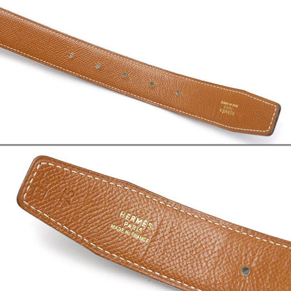 Hermes H Belt Leather Black And Brown Gold Hardware