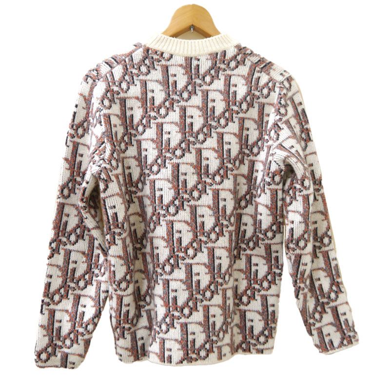 Dior Oblique Jacquard Knit Sweater XS Off-white