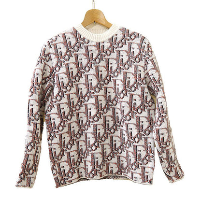 Dior Oblique Jacquard Knit Sweater XS Off-white