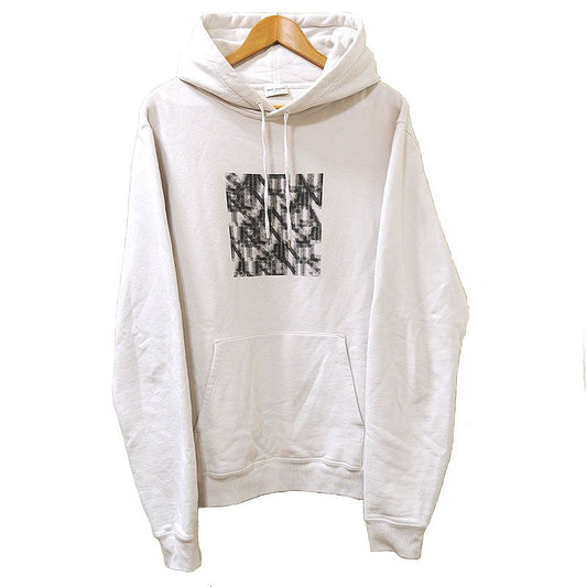 Saint Laurent Optical Illusion Parka 665272 Graphic Logo Size XL White