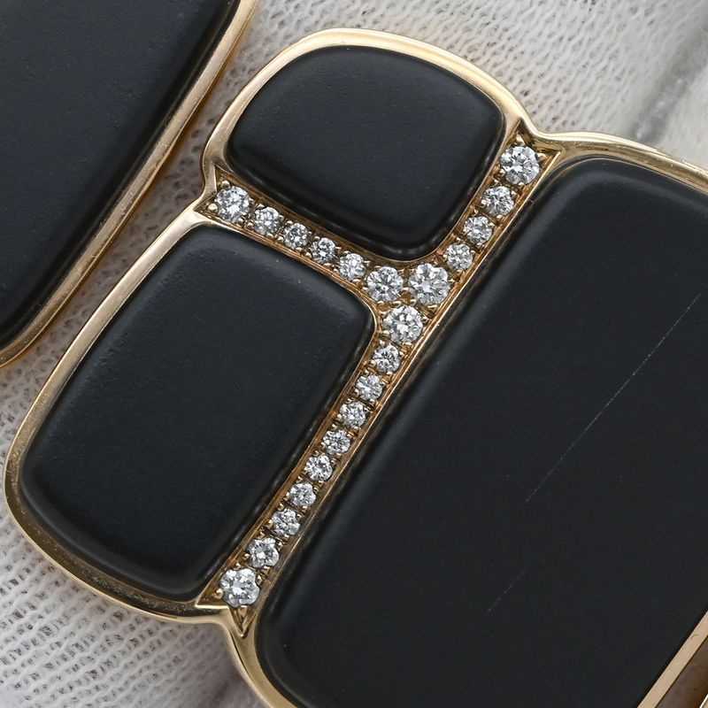 Hermes Ring Niloticus Lumière 2 Rings Rose Gold #53(jp13) Pink Gold Black Jade