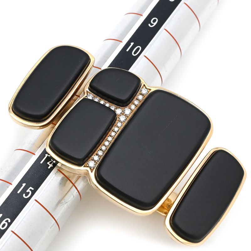 Hermes Ring Niloticus Lumière 2 Rings Rose Gold #53(jp13) Pink Gold Black Jade