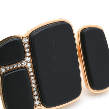 Hermes Ring Niloticus Lumière 2 Rings Rose Gold #53(jp13) Pink Gold Black Jade