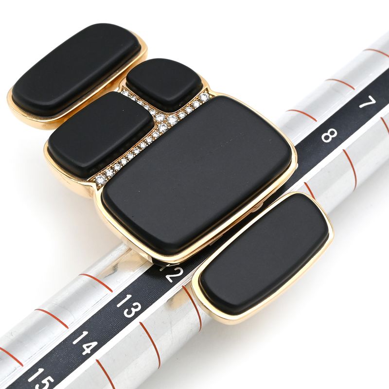 Hermes Ring Niloticus Lumière 2 Rings Rose Gold #53(jp13) Pink Gold Black Jade