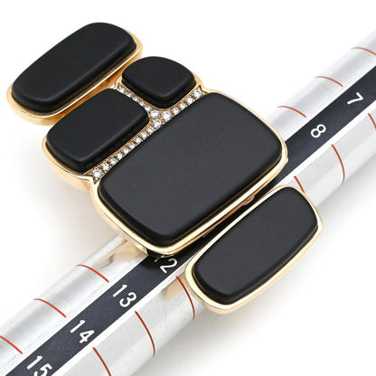 Hermes Ring Niloticus Lumière 2 Rings Rose Gold #53(jp13) Pink Gold Black Jade