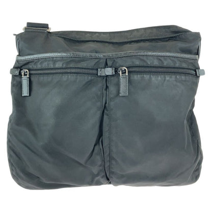 Prada Tessuto Triangle Logo Plate Unisex Black Nylon Crossbody Shoulder Bag