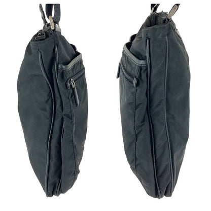 Prada Tessuto Triangle Logo Plate Unisex Black Nylon Crossbody Shoulder Bag