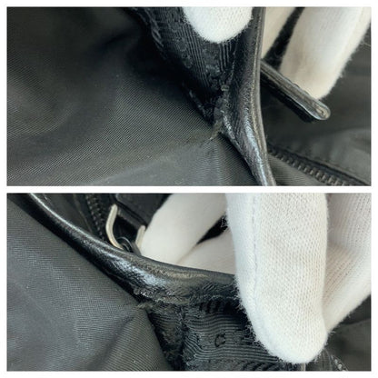 Prada Tessuto Triangle Logo Plate Unisex Black Nylon Crossbody Shoulder Bag