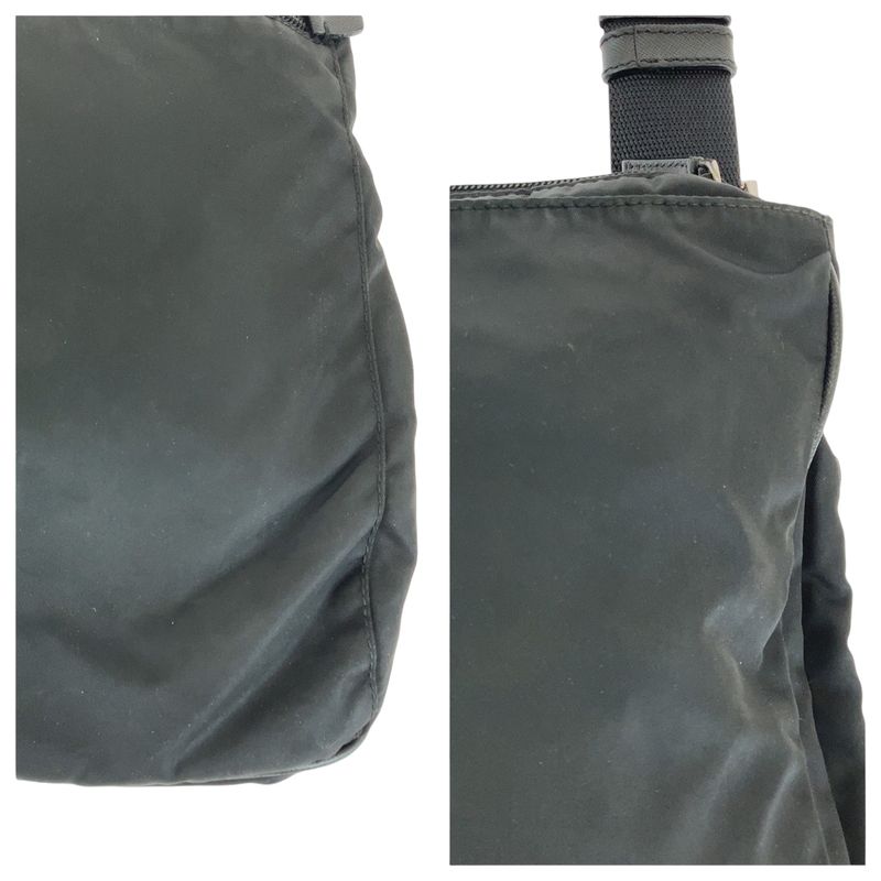 Prada Tessuto Triangle Logo Plate Unisex Black Nylon Crossbody Shoulder Bag