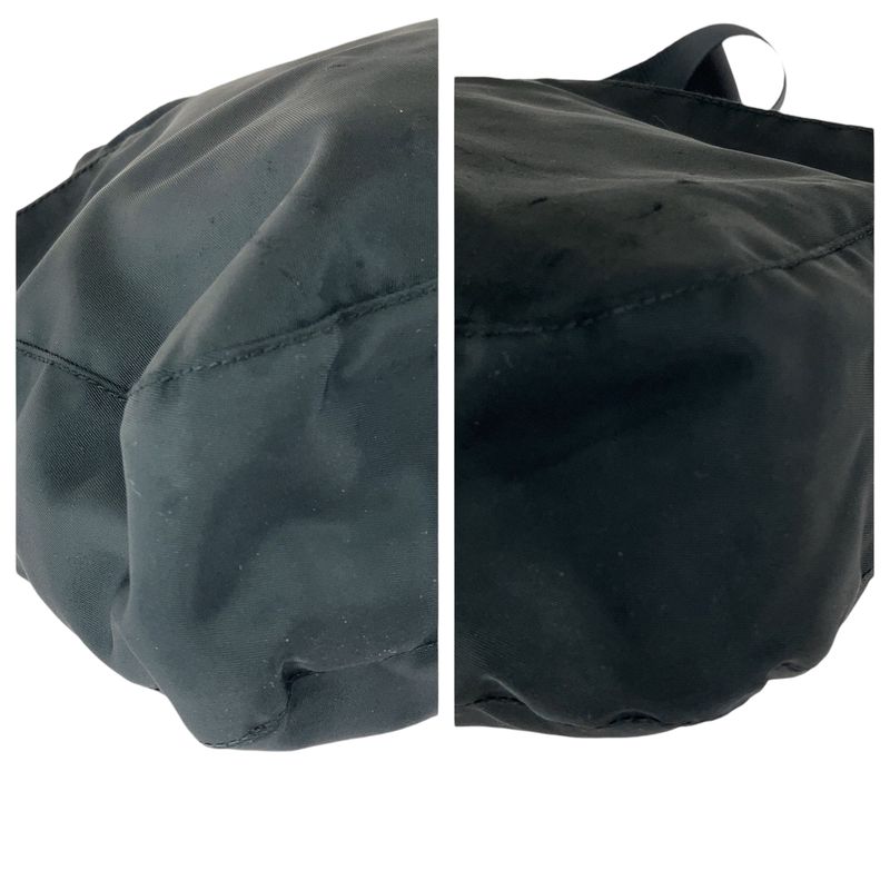 Prada Tessuto Triangle Logo Plate Black Silver Hardware Nylon Shoulder Bag