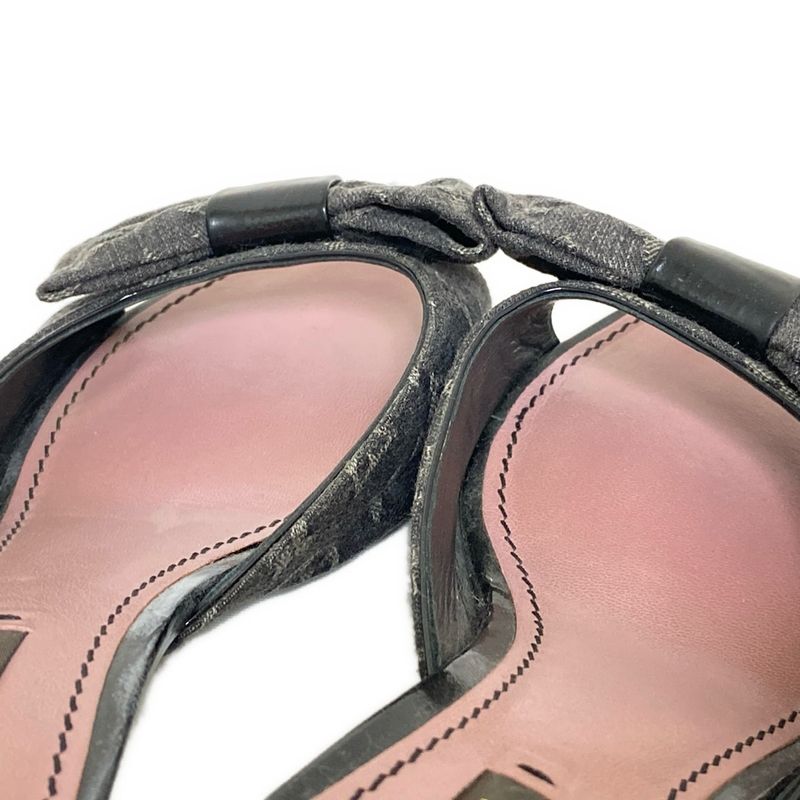 Louis Vuitton Mules 36 1 2 Women's - Dark Gray And Gray And Black Ribbon Leather