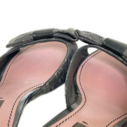 Louis Vuitton Mules 36 1 2 Women's - Dark Gray And Gray And Black Ribbon Leather