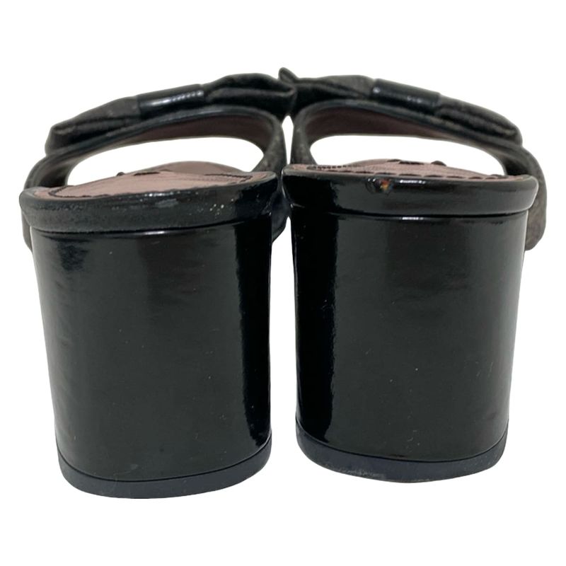 Louis Vuitton Mules 36 1 2 Women's - Dark Gray And Gray And Black Ribbon Leather