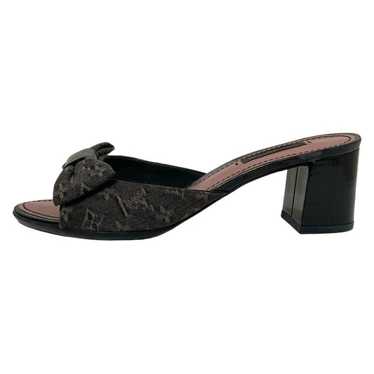 Louis Vuitton Mules 36 1 2 Women's - Dark Gray And Gray And Black Ribbon Leather
