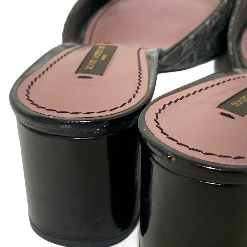 Louis Vuitton Mules 36 1 2 Women's - Dark Gray And Gray And Black Ribbon Leather