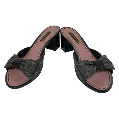 Louis Vuitton Mules 36 1 2 Women's - Dark Gray And Gray And Black Ribbon Leather