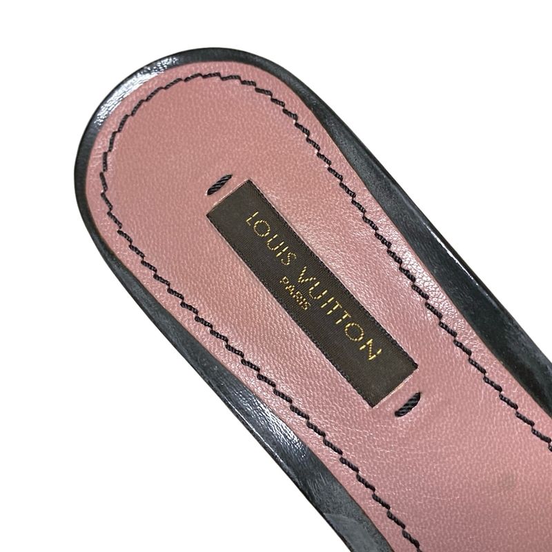 Louis Vuitton Mules 36 1 2 Women's - Dark Gray And Gray And Black Ribbon Leather