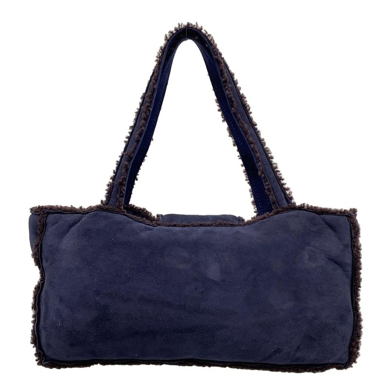 Chanel Handbag - A11746 Dark Navy And Dark Brown Vintage Gold Hardware Mouton