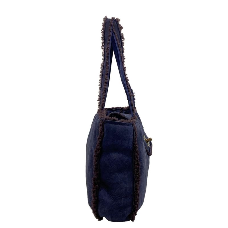 Chanel Handbag - A11746 Dark Navy And Dark Brown Vintage Gold Hardware Mouton